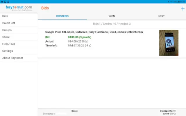 Sniper for ebay bid auctions android App screenshot 0