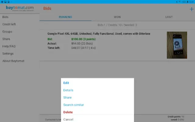 Sniper for ebay bid auctions android App screenshot 4